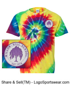 Tie Dye Willow Hill School t-shirt (rainbow) Design Zoom